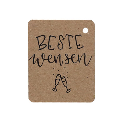 Kraftlabel - Beste wensen | 50 x 60 mm