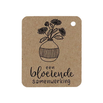 Kraftlabel - Een bloeiende samenwerking | 50 x 60 mm