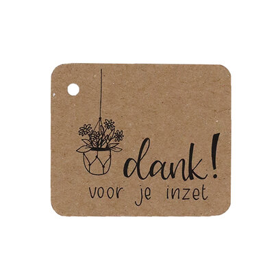 Kraftlabel - Dank voor je inzet | 50 x 60 mm