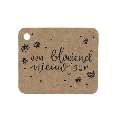 Kraftlabel - Een bloeiend nieuwjaar | 50 x 60 mm
