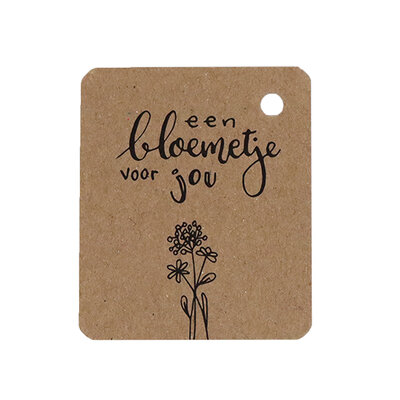 Kraftlabel - Een bloemetje voor jou | 50 x 60 mm