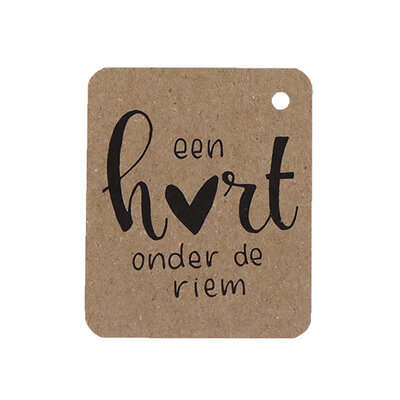 Kraftlabel - Een hart onder de riem | 50 x 60 mm