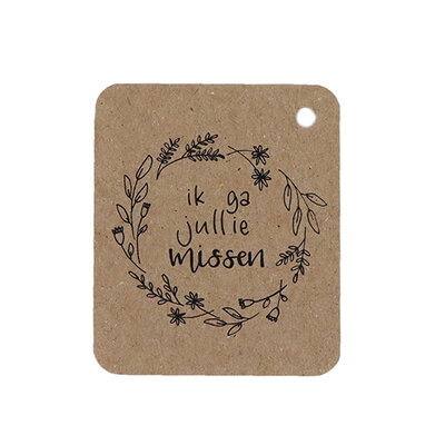 Kraftlabel - Ik ga jullie missen | 50 x 60 mm