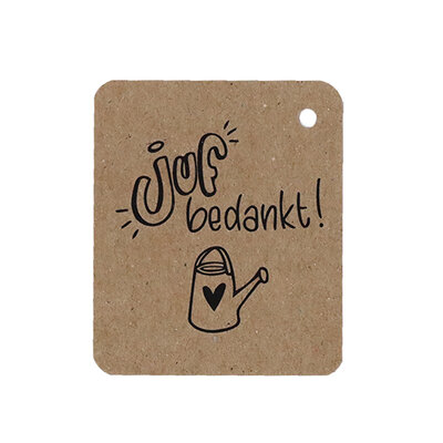 Kraftlabel - Juf bedankt | 50 x 60 mm