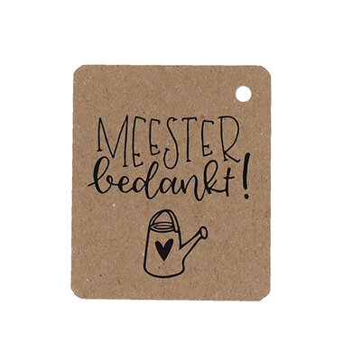 Kraftlabel - Meester bedankt | 50 x 60 mm