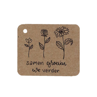 Kraftlabel - Samen groeien we verder | 50 x 60 mm