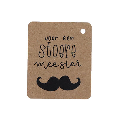 Kraftlabel - Stoere meester | 50 x 60 mm