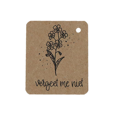 Kraftlabel - Vergeet me niet | 50 x 60 mm