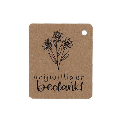 Kraftlabel - Vrijwilliger bedankt | 50 x 60 mm