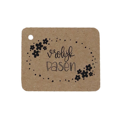 Kraftlabel - Vrolijk Pasen | 50 x 60 mm