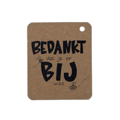 Kraftlabel - Bedankt dat je er bij was | 50 x 60 mm