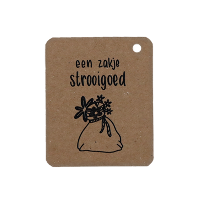Kraftlabel - Een zakje strooigoed | 50 x 60 mm