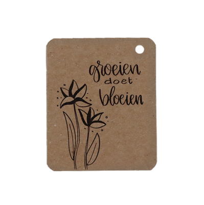 Kraftlabel - Groeien doet bloeien | 50 x 60 mm
