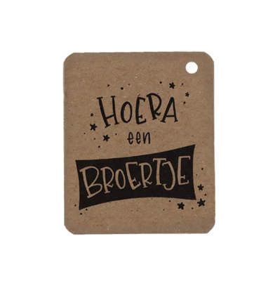 Kraftlabel - Hoera een broertje | 50 x 60 mm