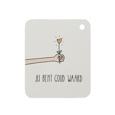 Label - Jij bent goud waard | 50 x 60 mm