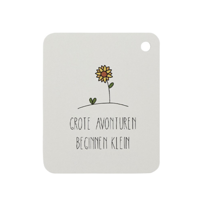 Label - Grote avonturen beginnen klein | 50 x 60 mm