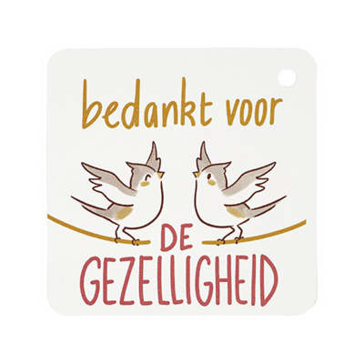 Label - Bedankt voor de gezelligheid | 60 x 60 mm