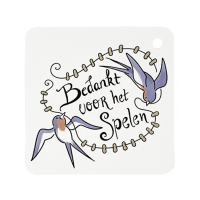 Label - Bedankt voor het spelen | 60 x 60 mm