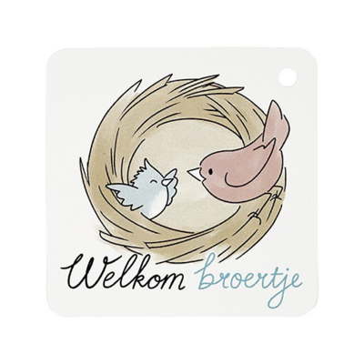 Label - Welkom broertje | 60 x 60 mm