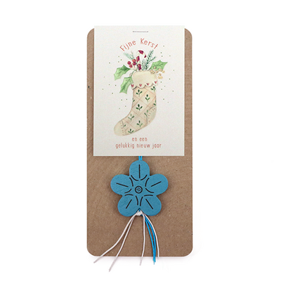 Fijne kerst en een gelukkig nieuwjaar - Gelukshanger in buidel // Mijksje