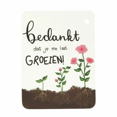 Label - Bedankt dat je me laat groeien // Lotte | 60 x 80 mm