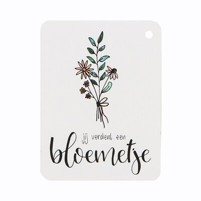 Label - Jij verdient een bloemetje | 60 x 80 mm