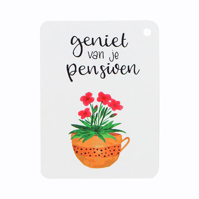 Label - Geniet van je pensioen | 60 x 80 mm