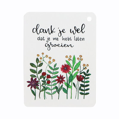 Label - Dankjewel dat je me hebt laten groeien | 60 x 80 mm