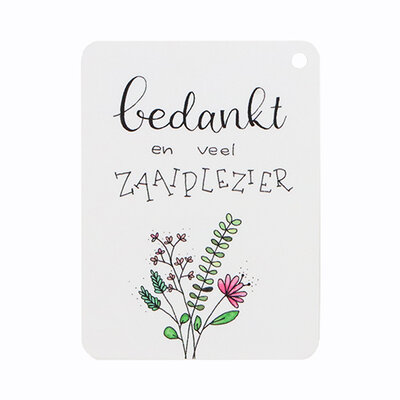 Label - Bedankt en veel zaaiplezier | 60 x 80 mm