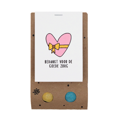 Bedankt voor de goede zorg - Zaadbommetjes in kraft buideltje // EEF