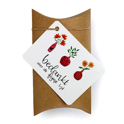 Bedankt voor de fijne tijd - bedankje zaden in gondeldoosje 