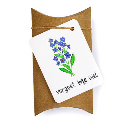 Vergeet me niet - bedankje zaden in gondeldoosje