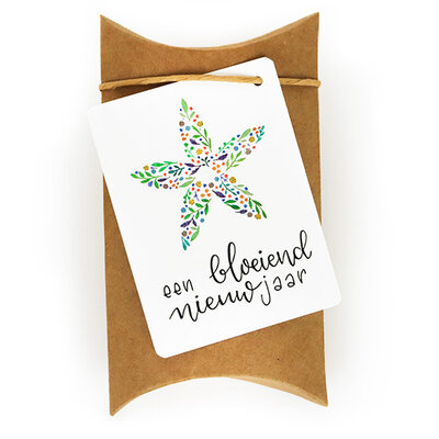 Een bloeiend nieuwjaar - bedankje zaden in een gondeldoosje 