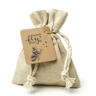 Butterfly With Me - Bedankje zaden in linnenzakje