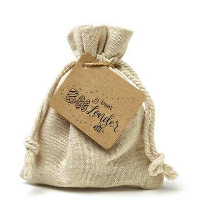 Jij bent BEEzonder - bedankje zaden in linnenzakje