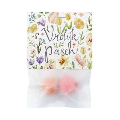 Vrolijk Pasen - Zaadbommetjes in pergamijn zakje met klapkaartje // Mijksje
