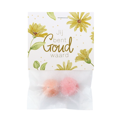 Jij bent goud waard - Zaadbommetjes in pergamijn zakje met klapkaartje // Mijksje