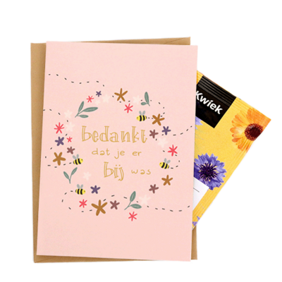 Bedankt dat je er bij was - Zaden in klapkaartje met envelopje