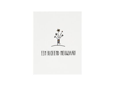 Kaartje - Een bloeiend nieuwjaar! | 80 x 105 mm