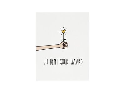 Kaartje - Jij bent goud waard | 80 x 105 mm
