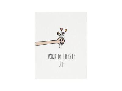 Kaartje - Voor de liefste juf | 80 x 105 mm