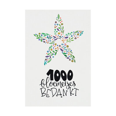 Ansichtkaart - 1000 bloemetjes bedankt | 100 x 148 mm