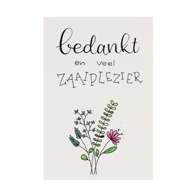 Ansichtkaart - Bedankt en veel zaaiplezier | 100 x 148 mm
