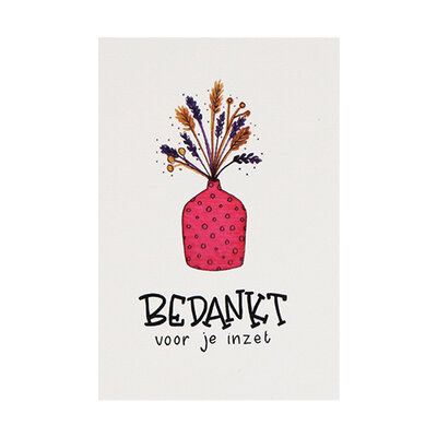 Ansichtkaart - Bedankt voor je inzet | 100 x 148 mm