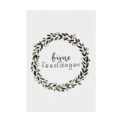 Ansichtkaart - Fijne feestdagen // Rond | 100 x 148 mm