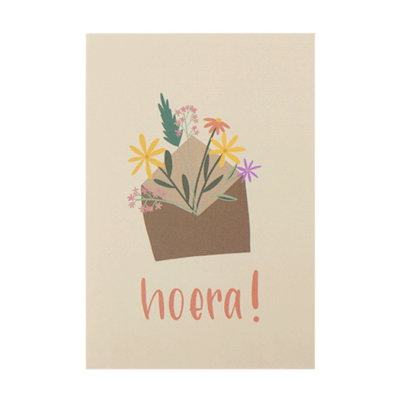 Ansichtkaart - Hoera | 100 x 148 mm