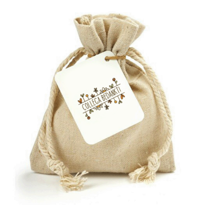 Collega bedankt - Traktatie zaden in linnenzakje 