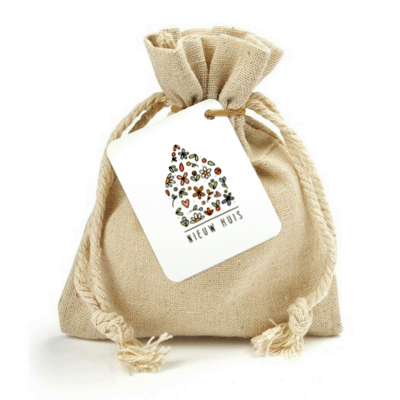 Nieuw huis - Traktatie zaden in linnenzakje 