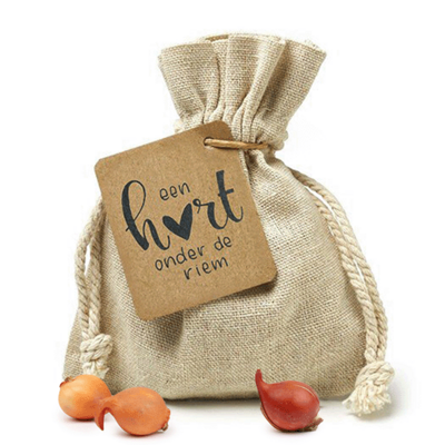 Een hart onder de riem - Bloembollen in linnenzakje