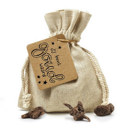 Jij bent goud waard - Bloembollen in linnenzakje